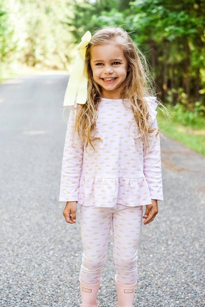 Proper Peony Parkside Girls Leggings - Rainbow Pink