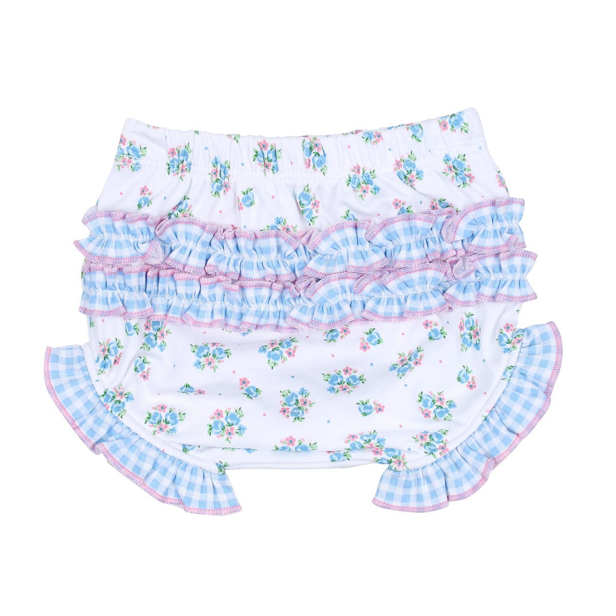 Magnolia Baby Girls Anna's Classics Blue Floral Ruffle Bloomers Set