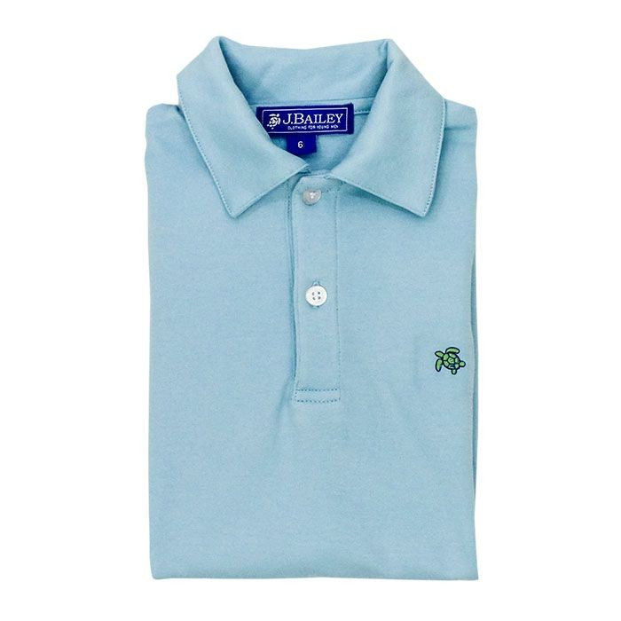 Bailey Boys J. Bailey Short Sleeved Henry Polo Shirt - Blue Jay by Bailey Boys