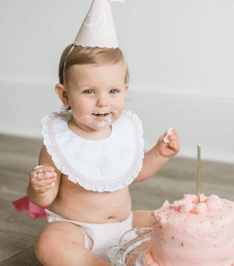 Feltman Brothers Baby Girls Sweet First Birthay Cupcake Bib - Pink
