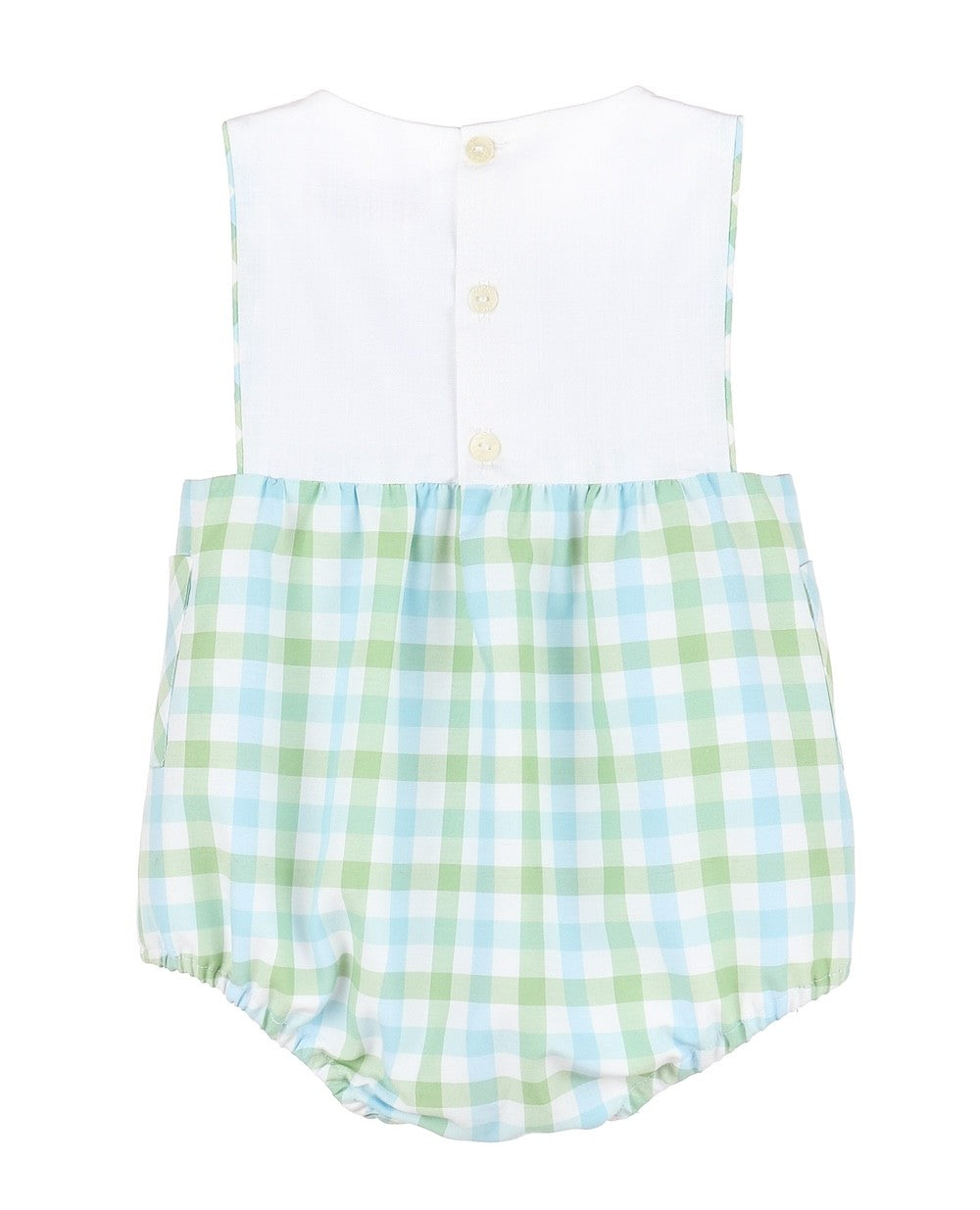 Sophie & Lucas Baby Boys Blue & Green Plaid Pockets Bubble