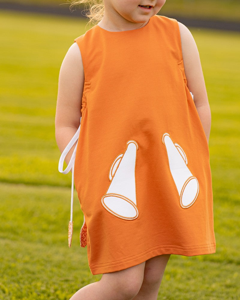 Yellow Lamb Girls Game Day Jumper Cheer Dress - Texas Dark Orange