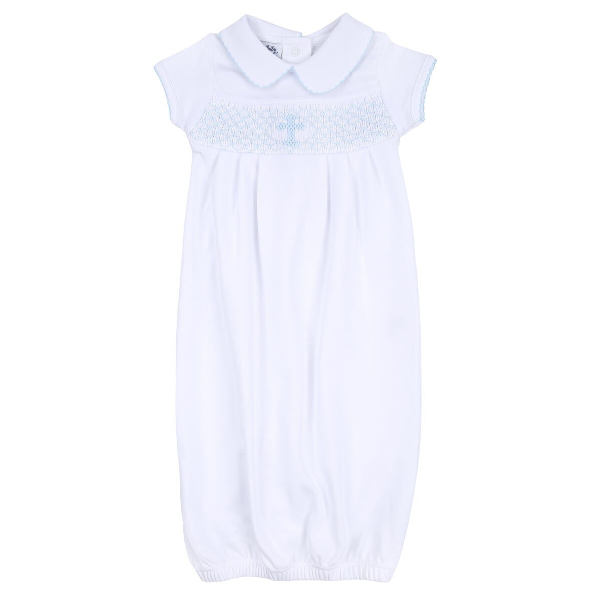 Magnolia Baby Boys Blessed Smocked Cross Gown - Blue