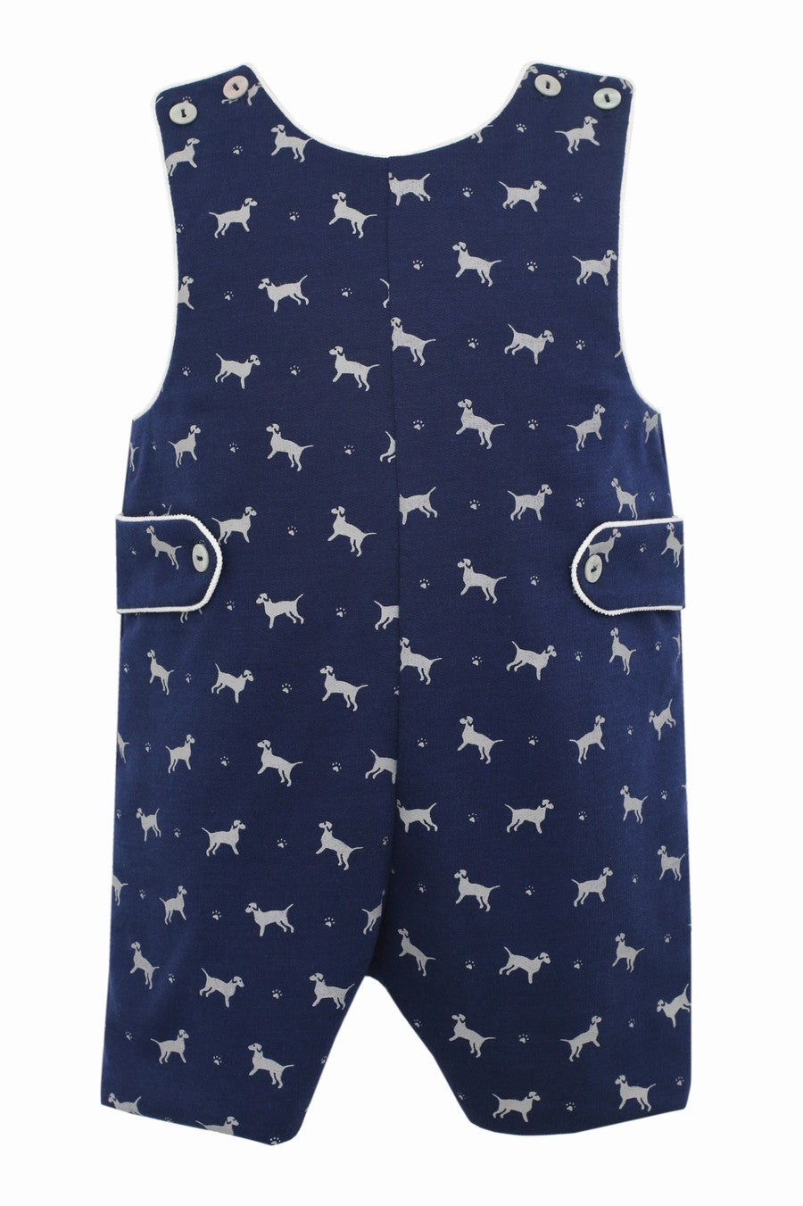Claire & Charlie Baby / Toddler Boys Navy Blue Labrador Dogs Print Jon Jon