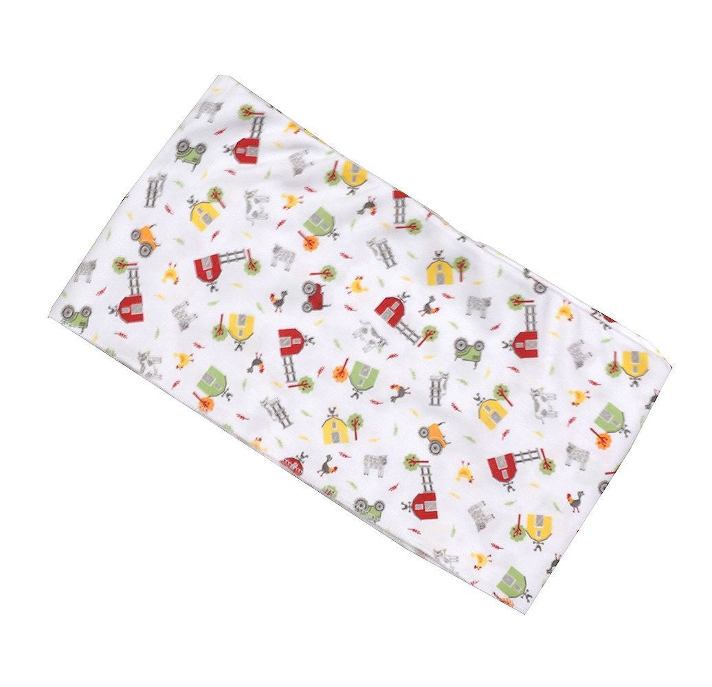 Magnolia Baby Blanket - Red Down on the Farm Animals Print