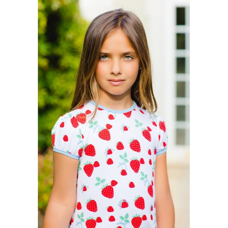 Sal & Pimenta Girls Knit A-Line Dress - Red Berries & Bows