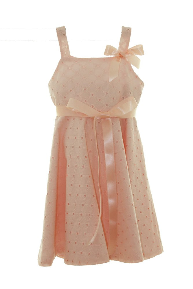 Susanne Lively Girls Shell Pink Eyelet Twirl Dress
