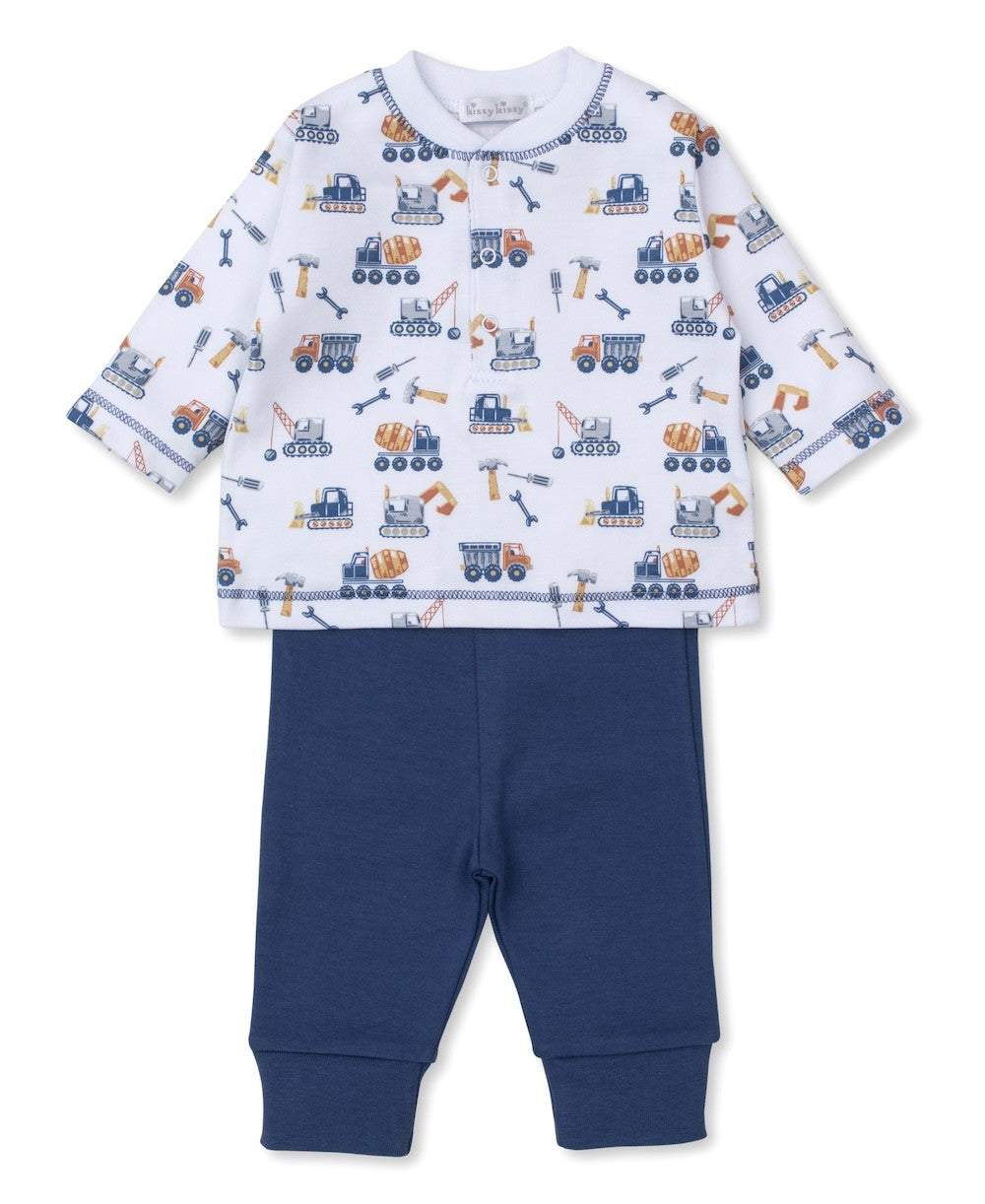 Kissy Kissy Baby Boys Pants Set - Blue Construction Crew by Kissy Kissy