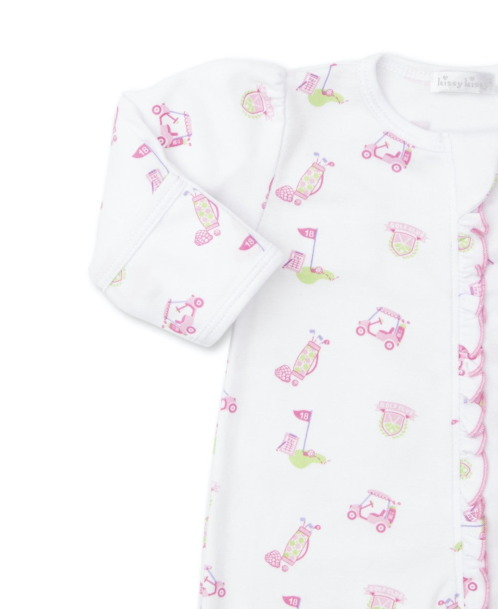 Kissy Kissy Baby Girls 18 Holes Golf Print Footie with Zipper - Pink
