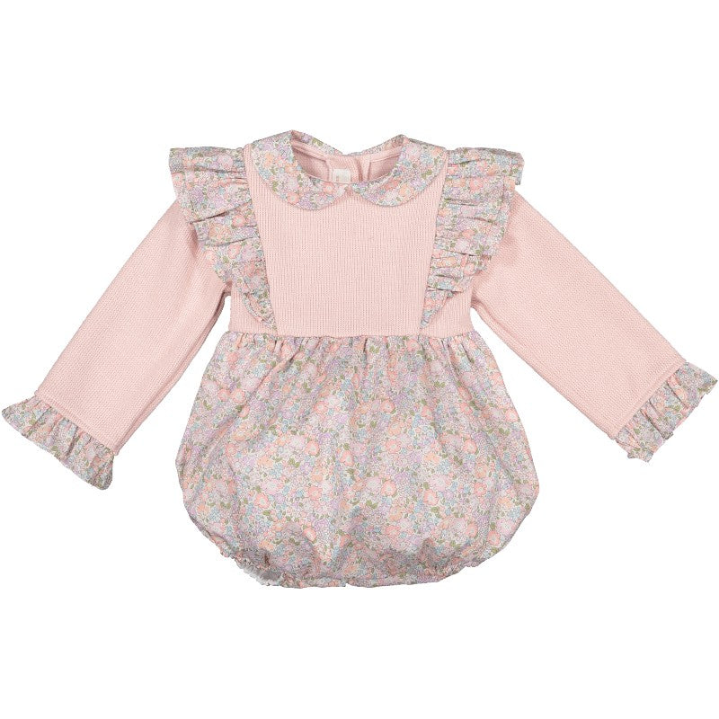 Sal & Pimenta Girls Bubble - Pink Knit Tuilleries Liberty Print Pinafore