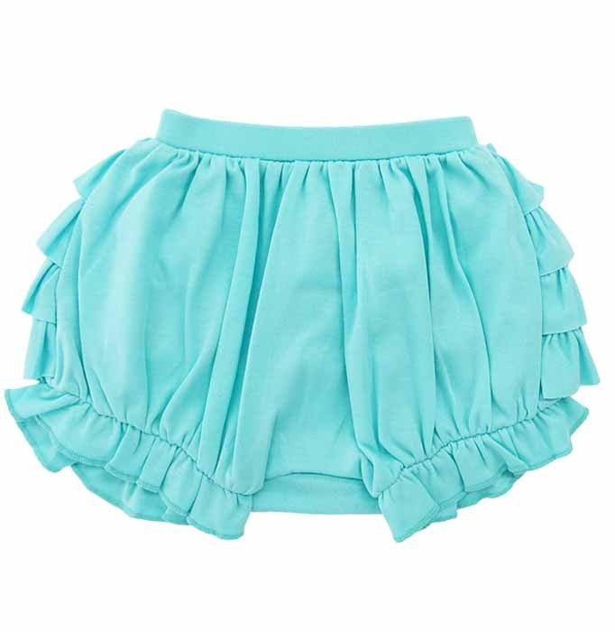 Lemon Loves Lime Layette Baby Girls Ruffled Bonnie Bloomers - Blue Tint by Lemon Loves Lime