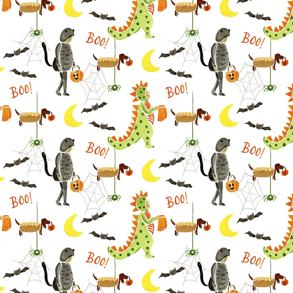 Proper Peony Pima Spooky Halloween Long Pajamas Set