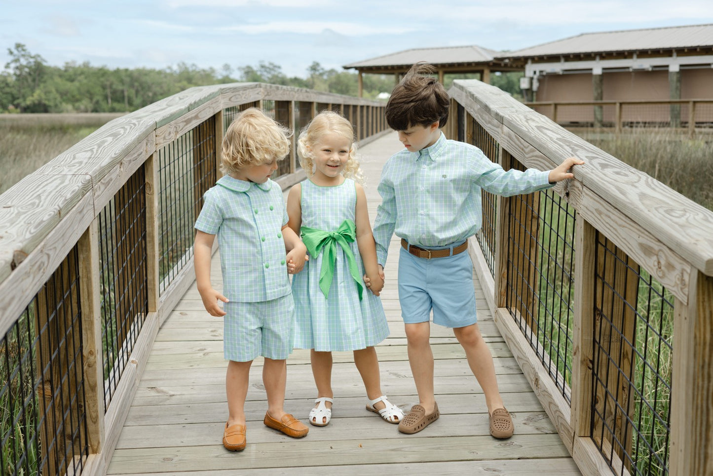 Bailey Boys Dressy Shorts Set - Green Dover Plaid