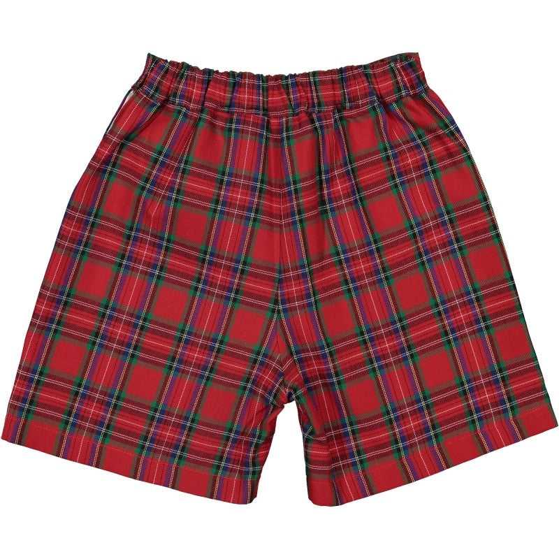 Sal & Pimenta Boys Shorts - Red Noel Holiday Plaid by Sal & Pimenta