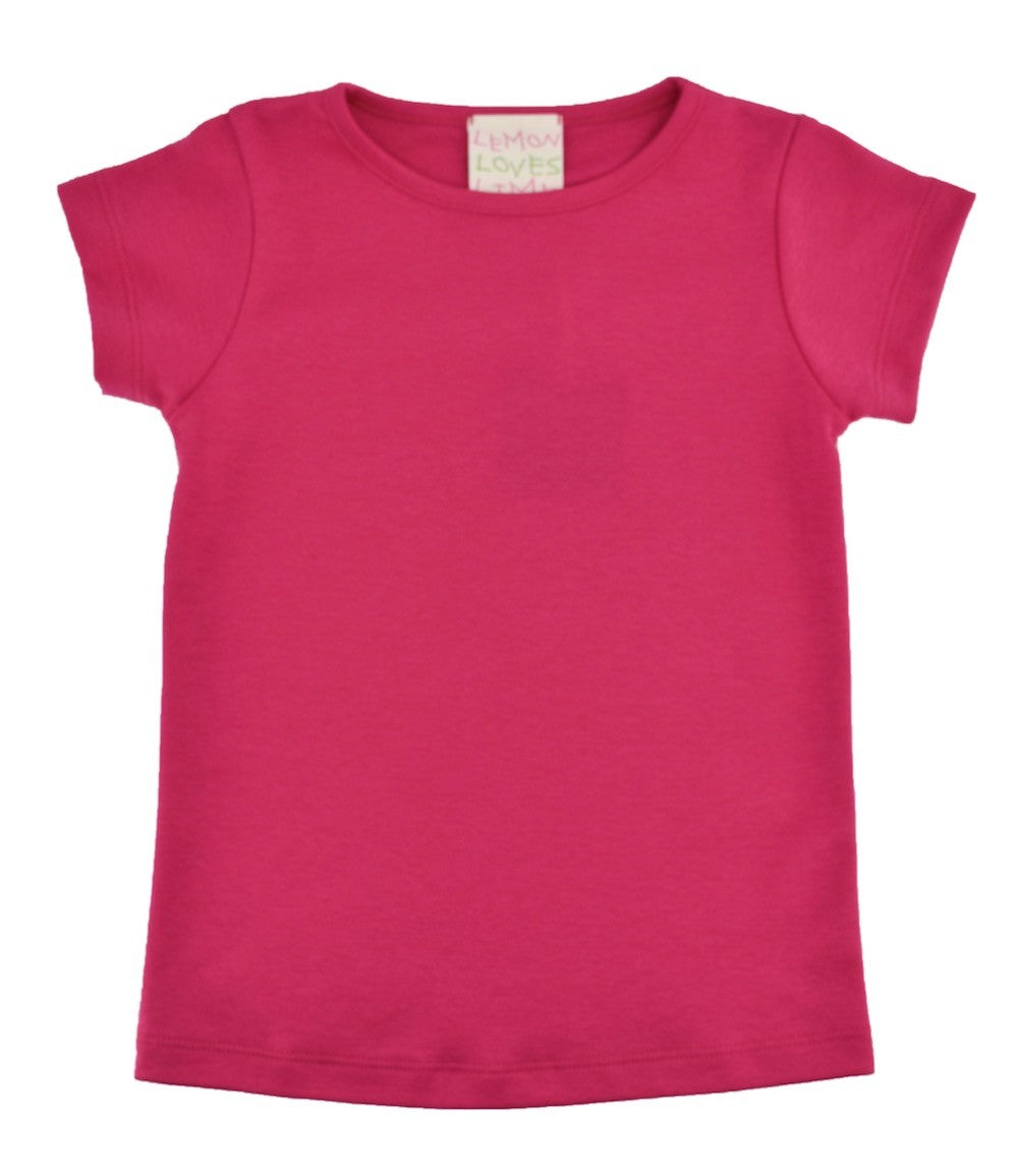 Lemon Loves Lime Girls Pima Cotton Tee Shirt - Cabaret Pink