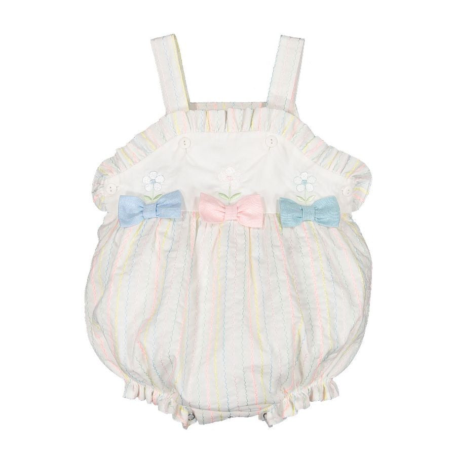 Sal & Pimenta Girls Bubble - Neon Pastel Stripes with Bows on Front