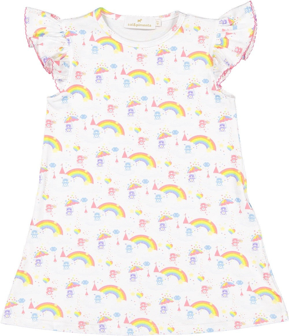 Sal & Pimenta Girls Knit Dress - A-Line - Life on a Rainbow Print