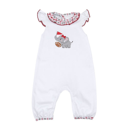 Magnolia Baby Girls Alabama Crimson Tide Applique Flutters Romper