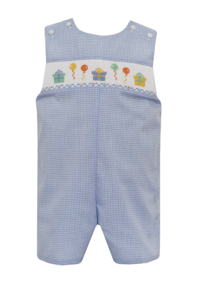 Petit Bebe Baby Boys Blue Gingham Smocked Birthday Party Jon Jon