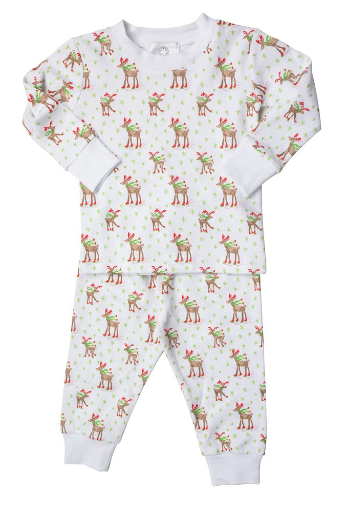 Proper Peony Pima Reindeer - 2-Piece Loungewear Set