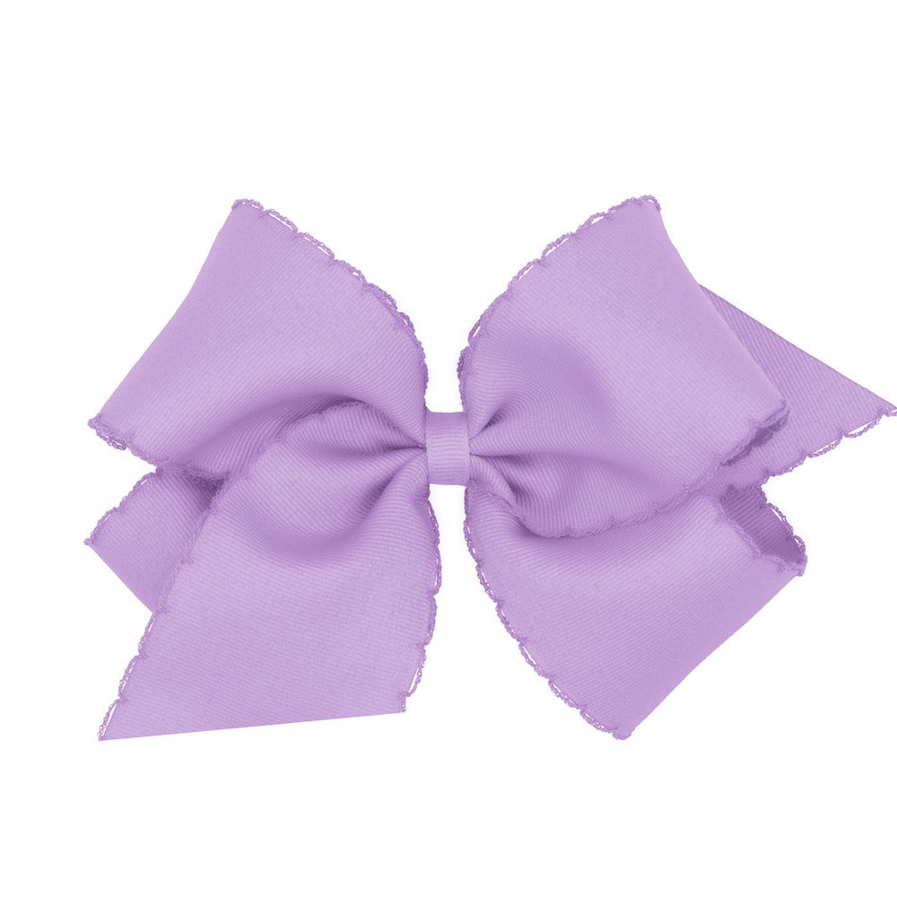 Wee Ones Girls Hair Bow - Monotone Moonstitch - Orchid Lavender