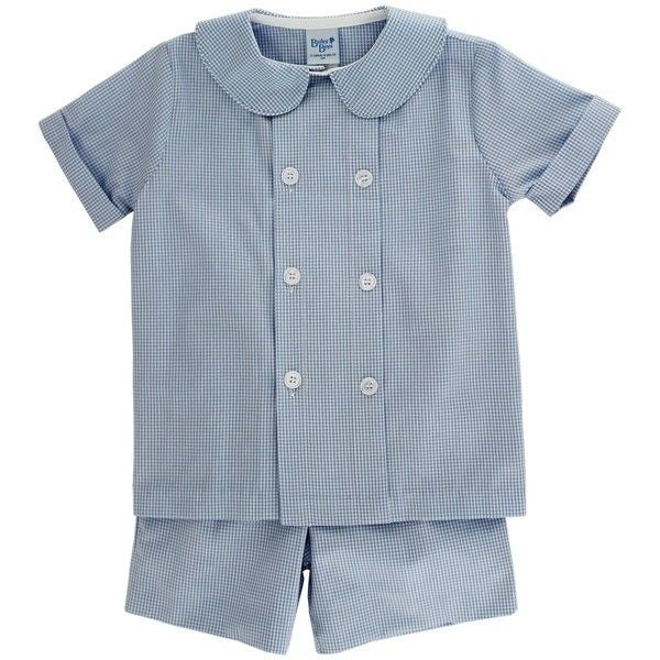 Bailey Boys Dressy Shorts Set - Blue Micro Check