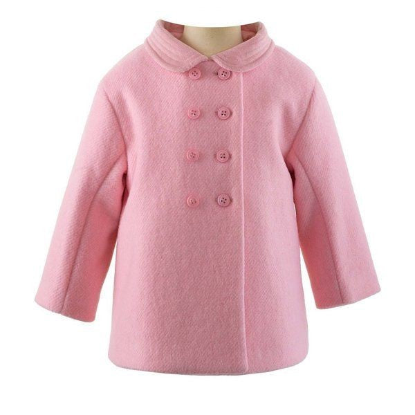 Rachel Riley London Baby Girls Velvet Trim Pram Coat - Pink