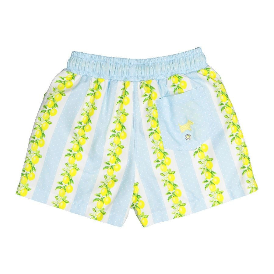 Sal & Pimenta Boys Swim Trunks - Blue & Yellow Lemon Tree