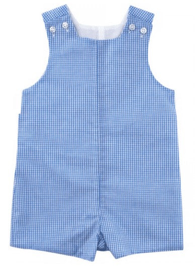Bailey Boys Baby / Toddler Jon Jon with Tabs - Blue Check Seersucker