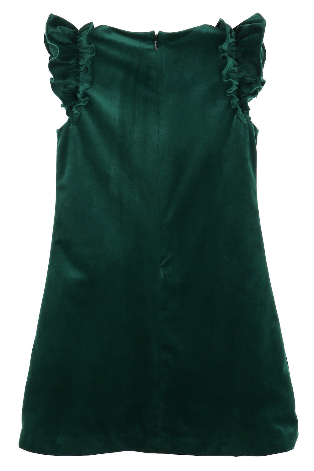 Luli & Me Maria Casero Girls Deluxe Velvet Holiday Party Shift Dress - Green