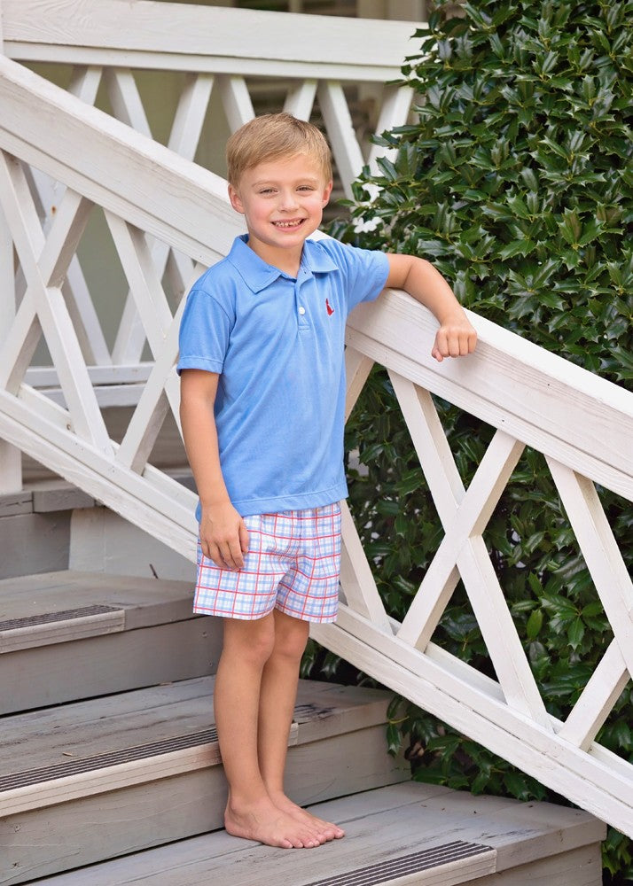 James & Lottie Boys Conrad Shorts - Patriotic Plaid