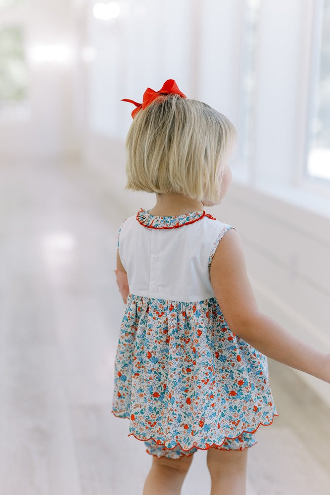 Proper Peony Toddler Girls Rosie Red Floral Bloomers Set by Proper Peony