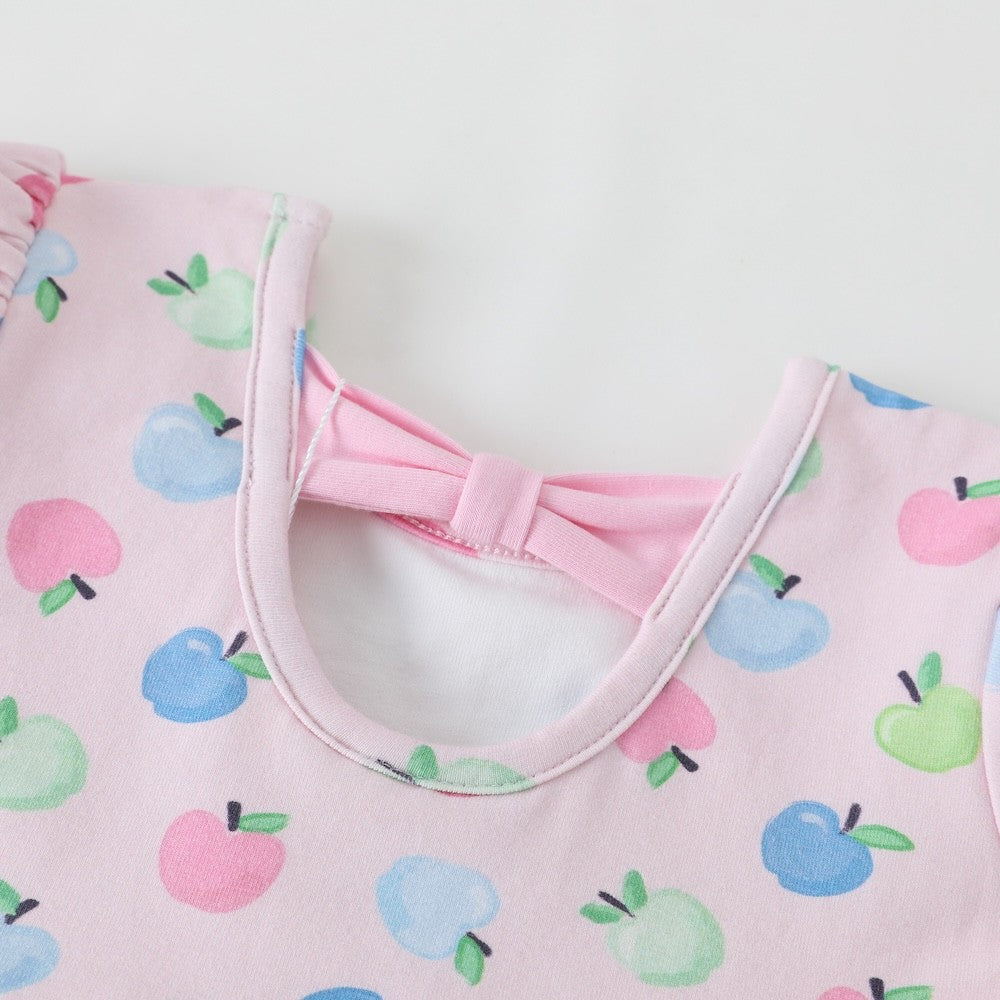 Swoon Baby Girls Pink / Pastel Apples Scallop Bubble