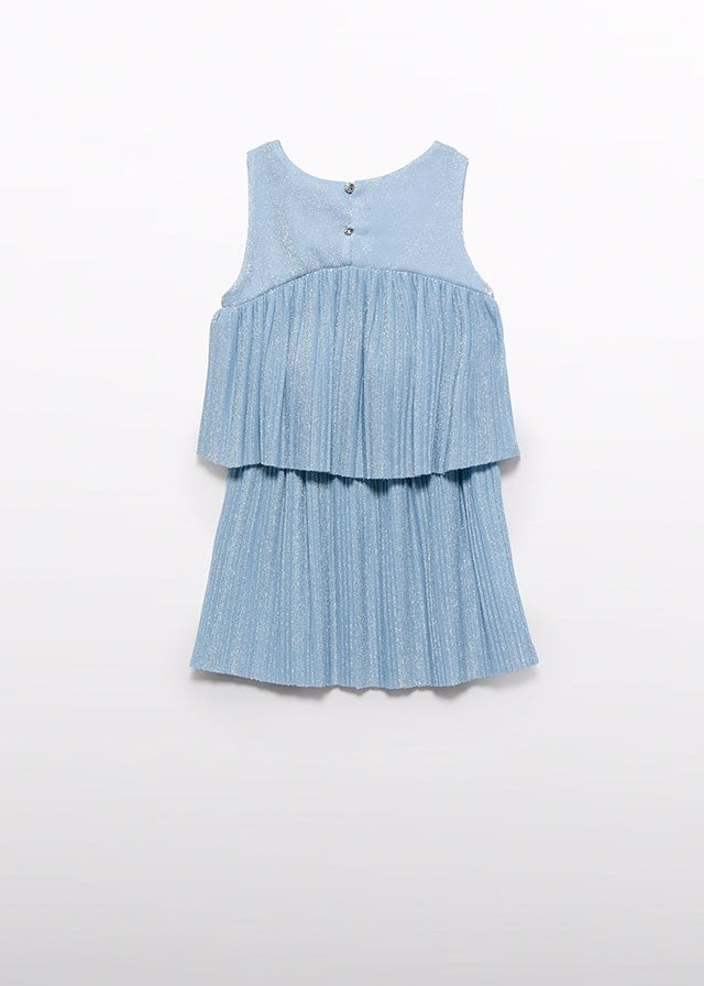 Abel & Lula Girls Sky Blue Pleated Knit Skirt Set by Abel & Lula