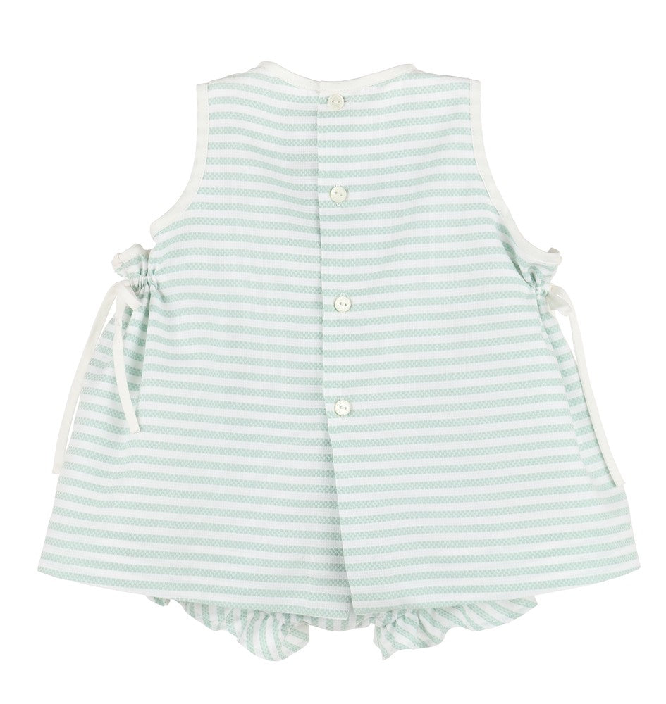 Sophie & Lucas Girls Green Stripe Golf Cart Cruiser Bloomers Set