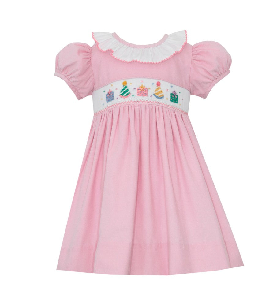 Petit Bebe Girls Pink Corduroy Smocked Birthday Dress - Ruffle Collar Best Dressed Child Petit Bebe Girls Pink Corduroy Smocked Birthday Dress - Ruffle Collar Best Dressed Child