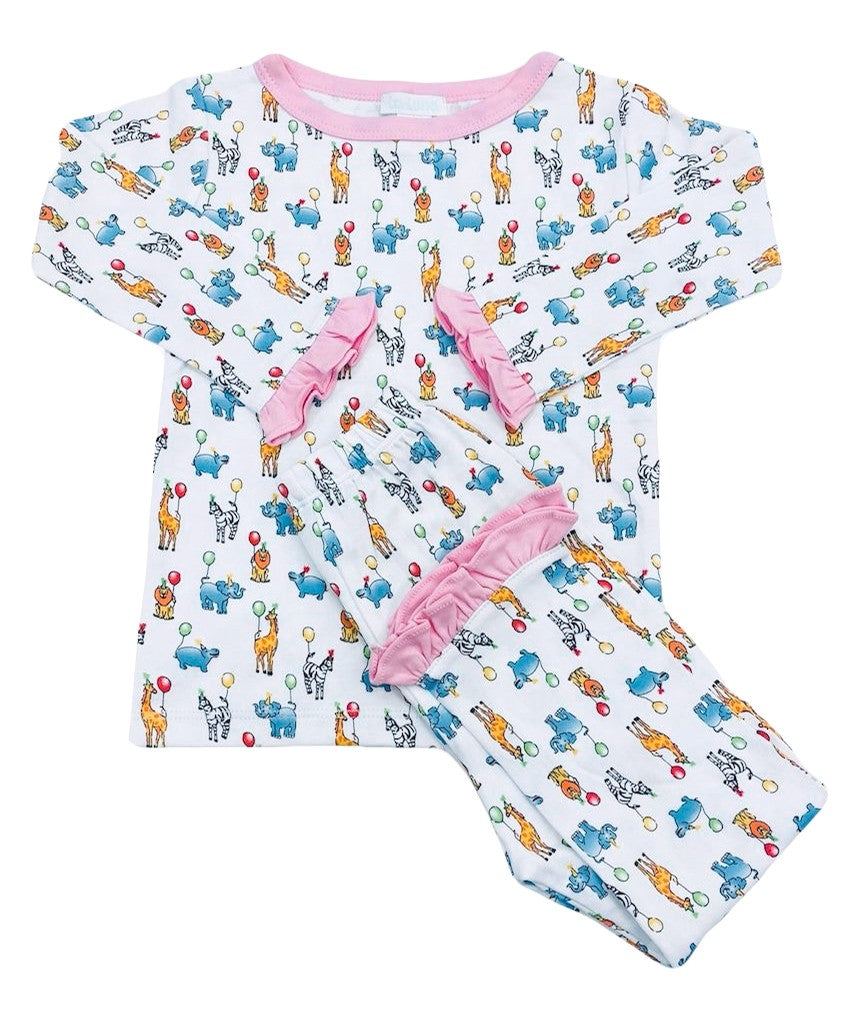 La Luna Pajamas - Animal Birthday Party - Pink Girl by La Luna