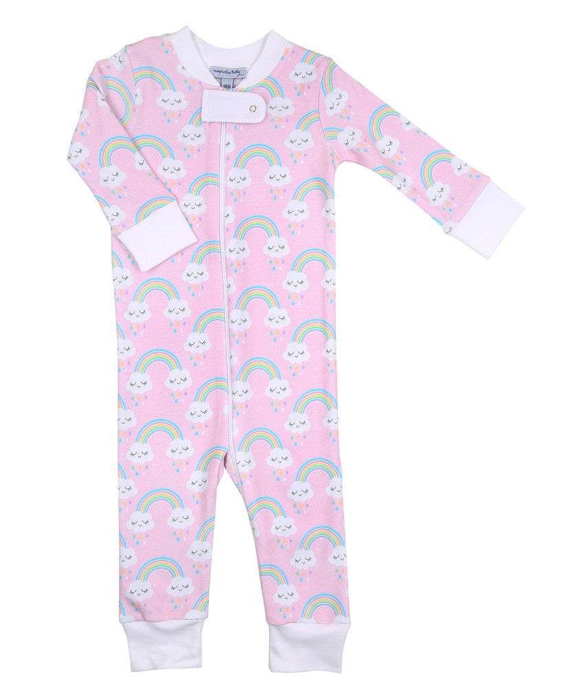 Magnolia Baby Girls Pink Sweet Rainbows Bamboo Zipped Pajamas by Magnolia Baby