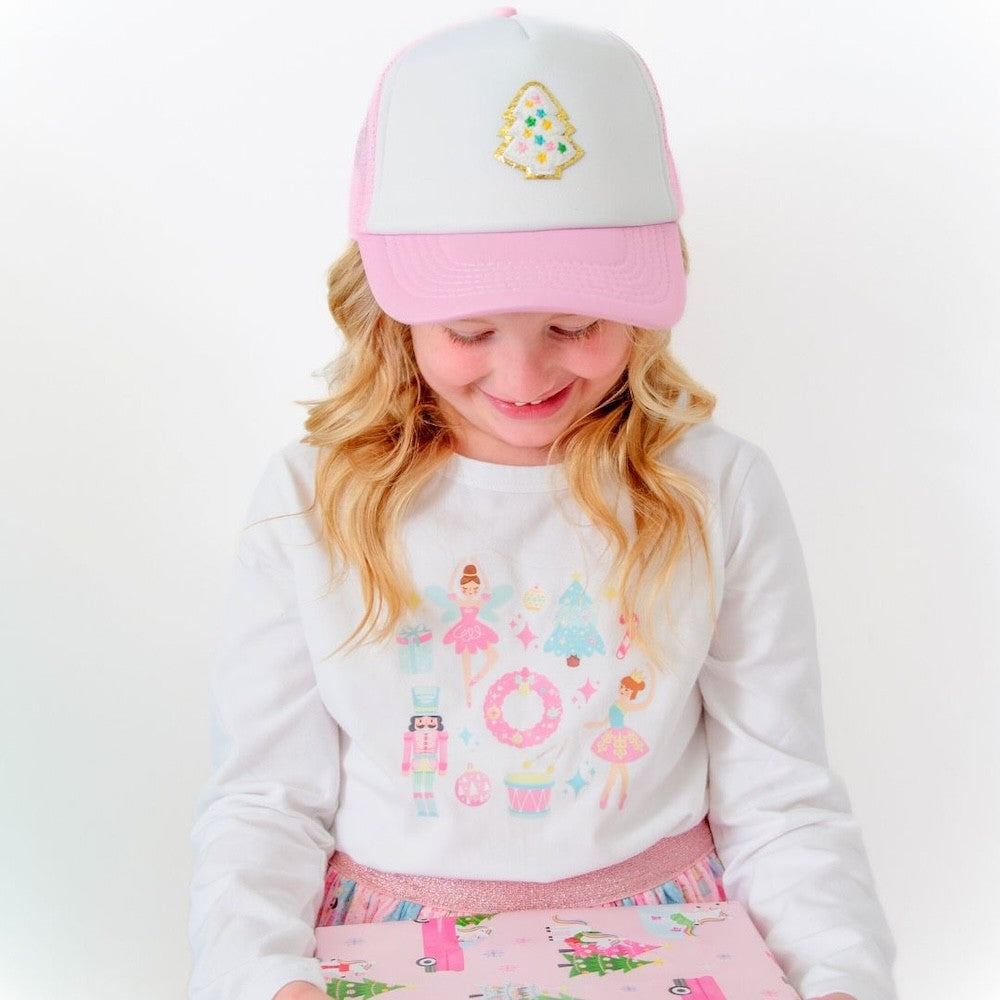 Sweet Wink Girls White Shirt - Christmas Nutcracker Doodles