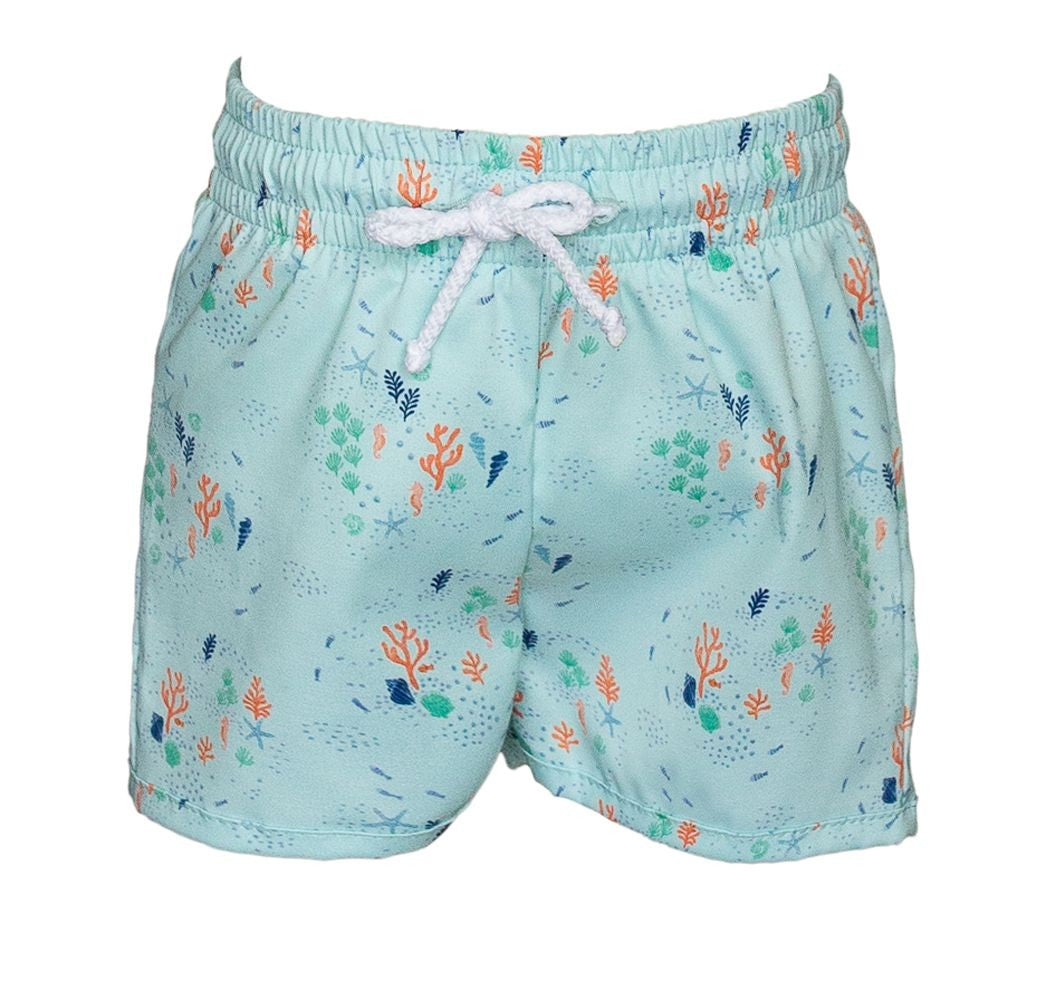 Proper Peony Boys Aqua Ocean Reef Swim Trunks by Proper Peony