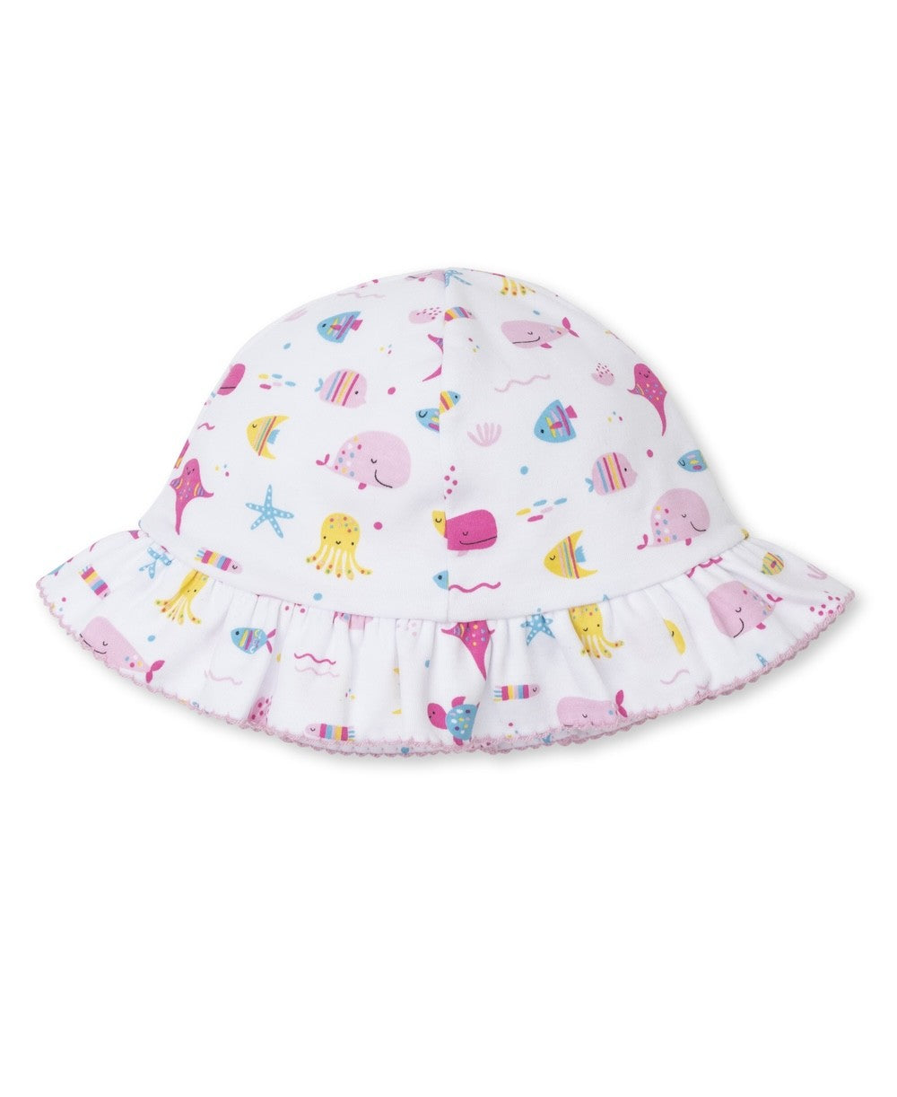Kissy Kissy Girls Floppy Sun Hat - Pink Sea Life Fun
