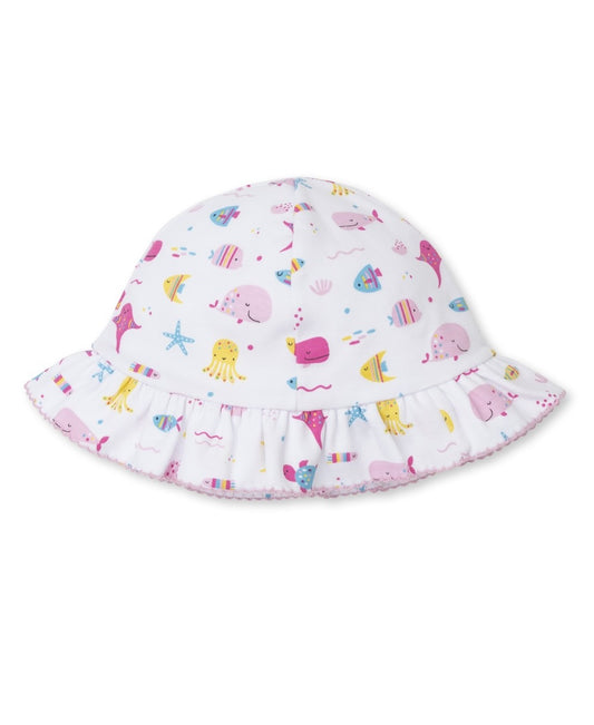 Kissy Kissy Girls Floppy Sun Hat - Pink Sea Life Fun