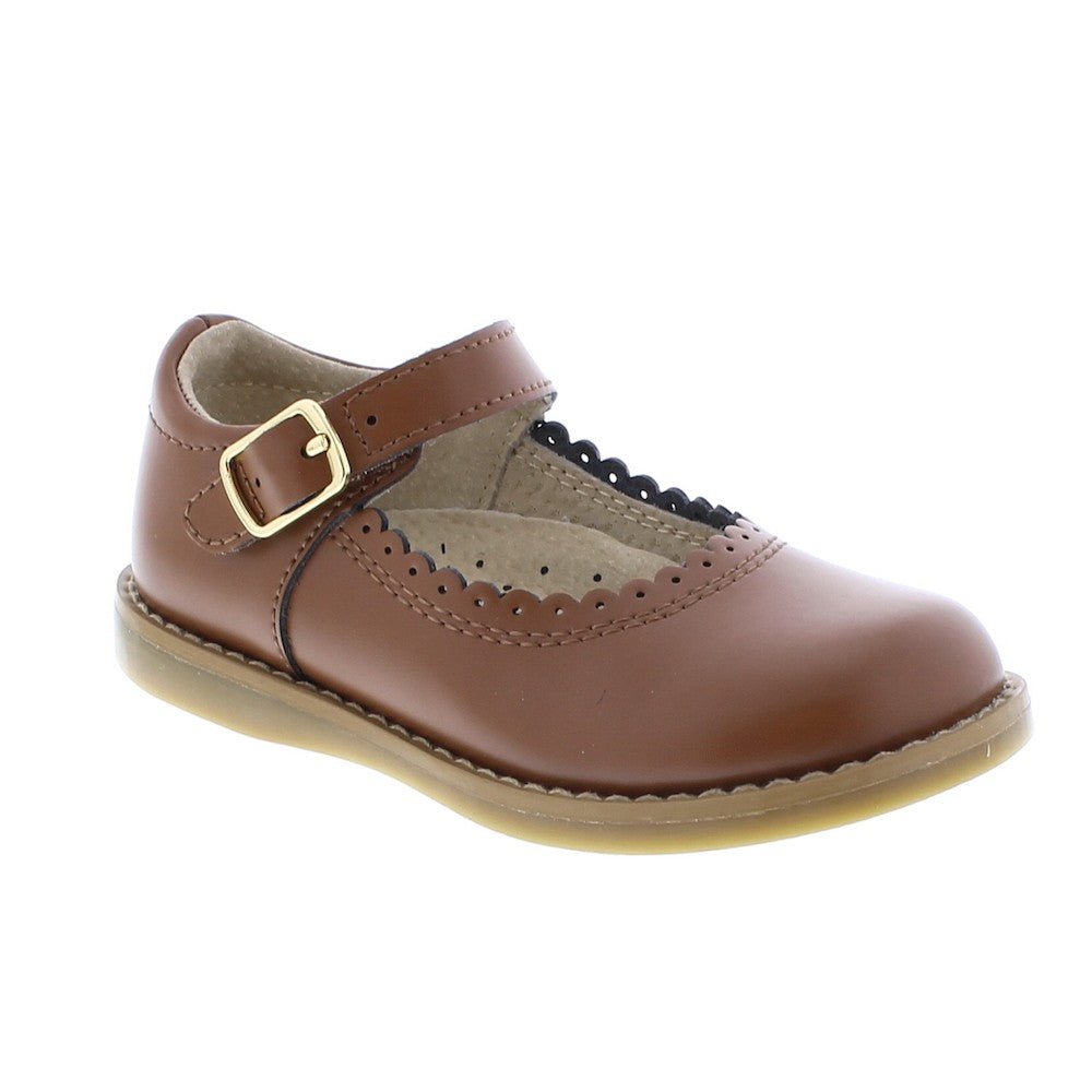 Footmates Girls Shoes - Allie Mary Janes - Chestnut Brown