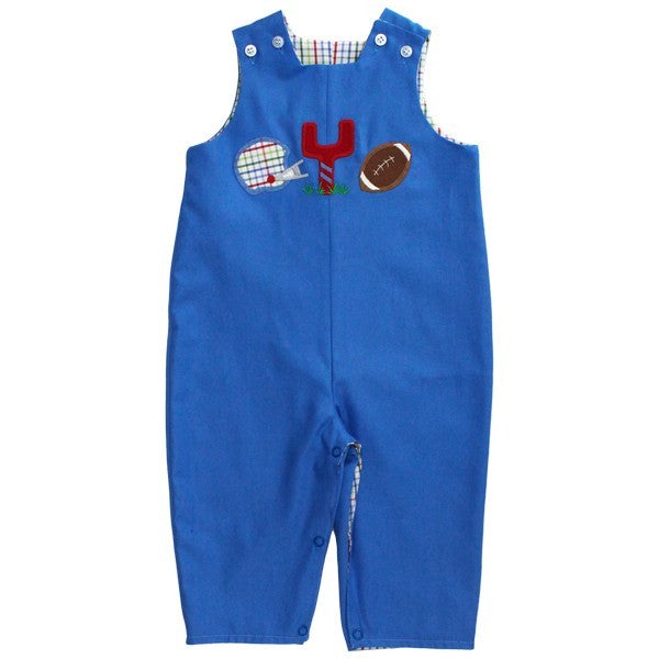 Bailey Boys Baby / Toddler Plaid Apples Longall - Reverses to Blue Football Touchdown
