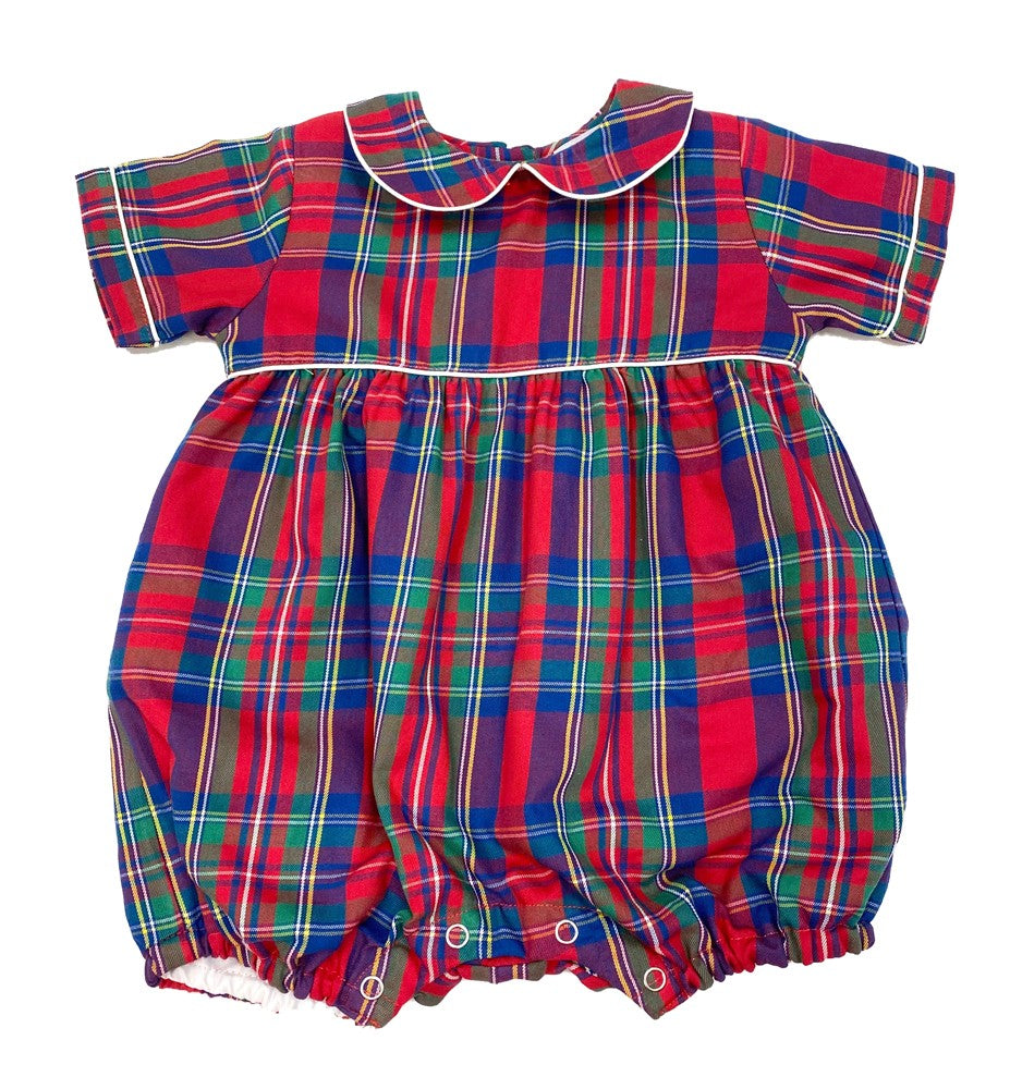 Me Me Baby Boys Red Holiday Plaid Neil Bubble by Me Me