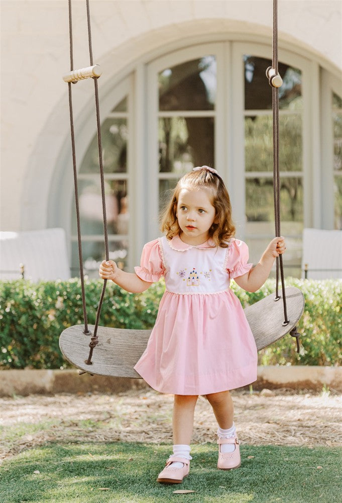 Proper Peony Girls Enchanted Princess Castle Dress - Pink