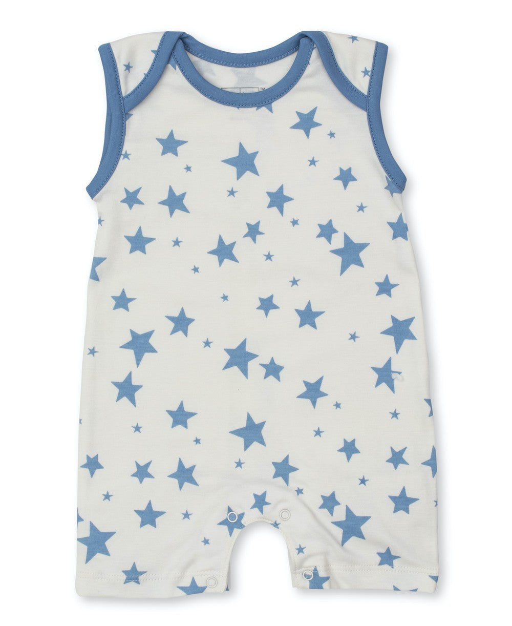 Kissy Kissy Love Baby Boys Sleeveless Playsuit - Blue Stars