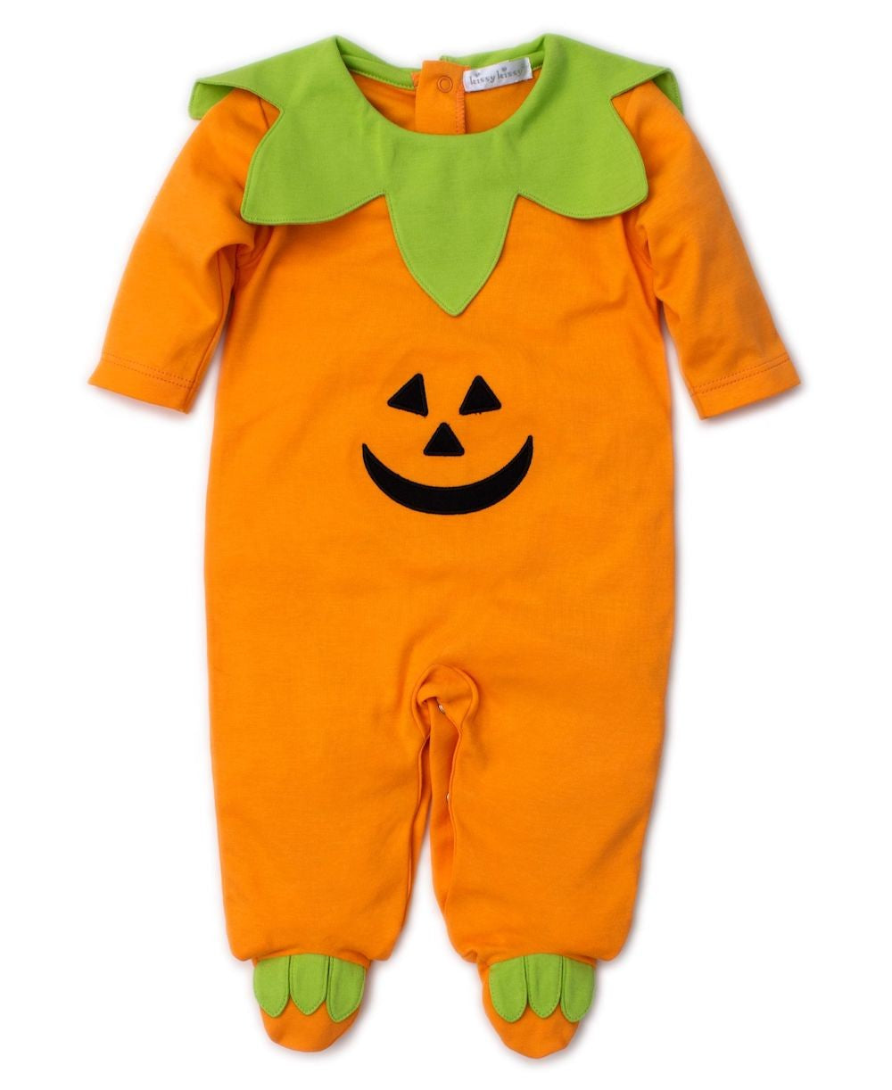 Kissy Kissy Baby Novelty Footie - Orange Halloween Jack-o-Lantern Pumpkin