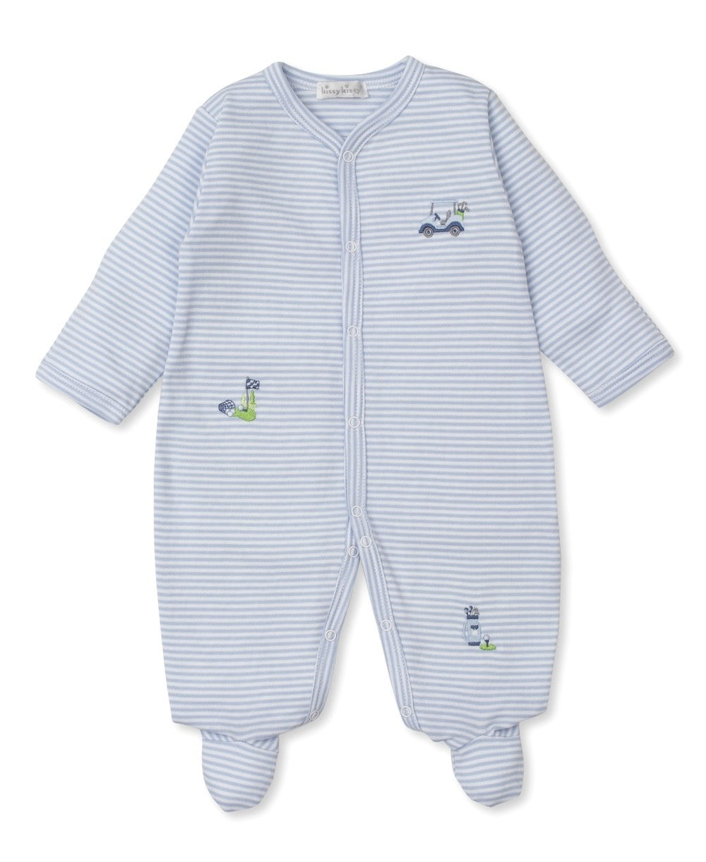 Kissy Kissy Baby Boys Footie - Golf Club - Blue Stripes