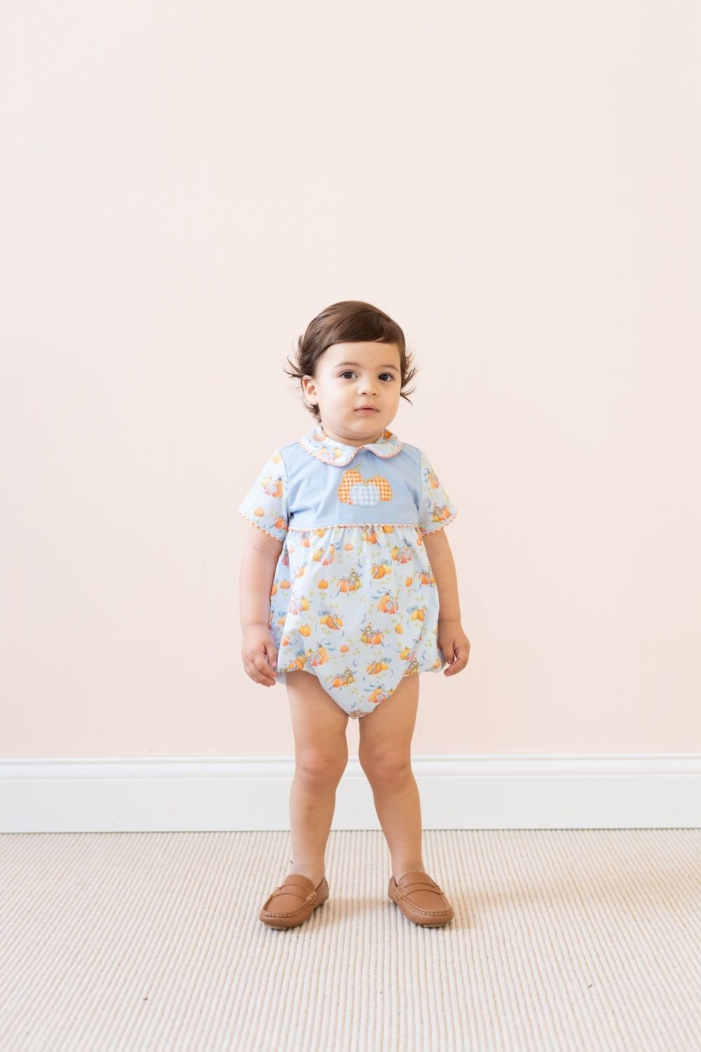 La Boutique by Dondolo Baby Boys Bubble - Blue & Orange Pumpkins